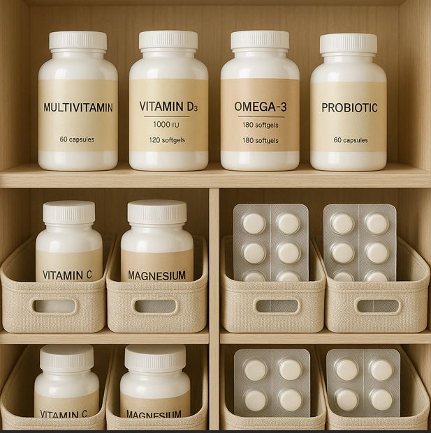 여러가지 영양제가 수납된 사진
