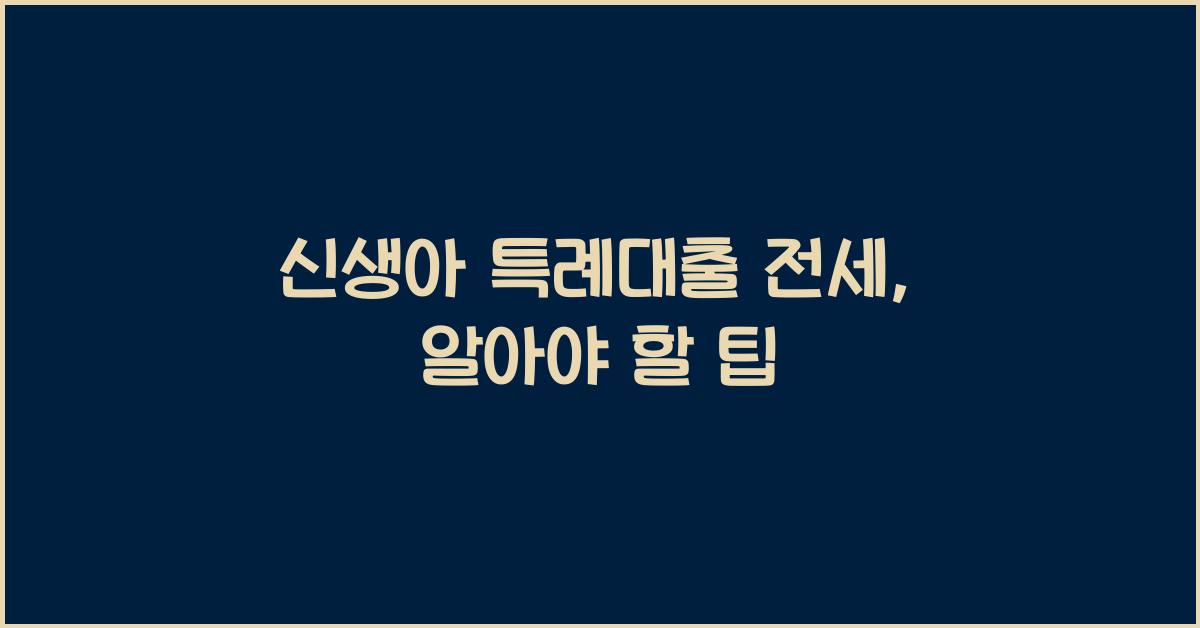 신생아 특례대출 전세