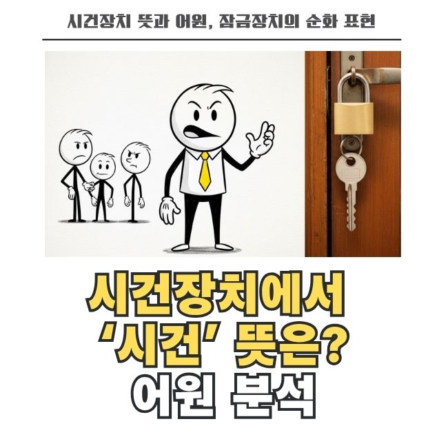 시건장치 뜻과 유래 및 잠금장치 순화 표현