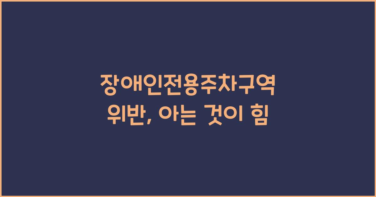 장애인전용주차구역 위반