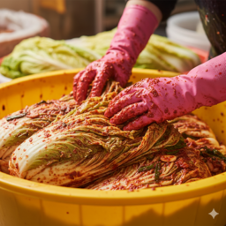 갸울 김장장면 산지별 절임배추, AI로 생성된 이미지