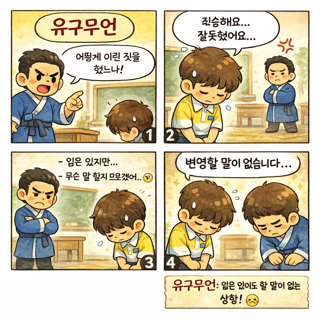 유구무언 사자성어 만화