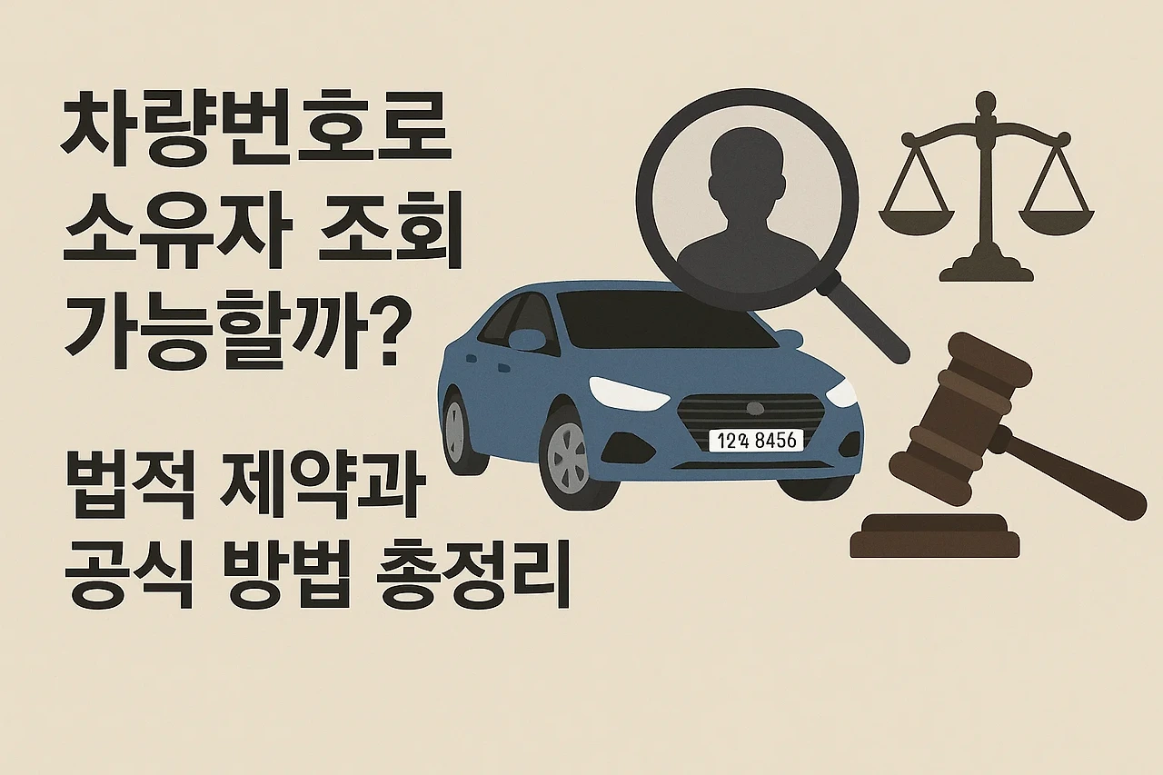 차량번호로 차량 소유자 확인하는 방법을 설명하는 블로그 포스트 썸네일 이미지