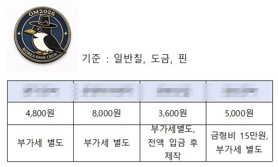 핀 제작 견적서 관련 사진