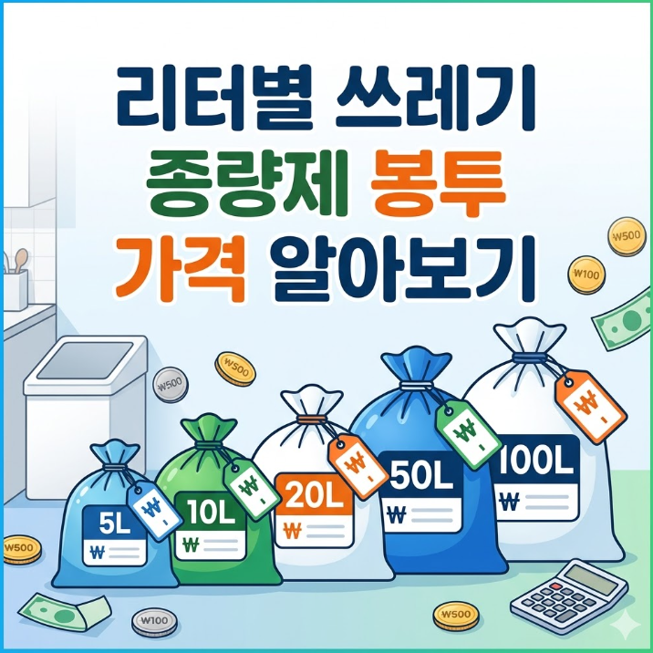 리터별 쓰레기 종량제 봉투 가격
