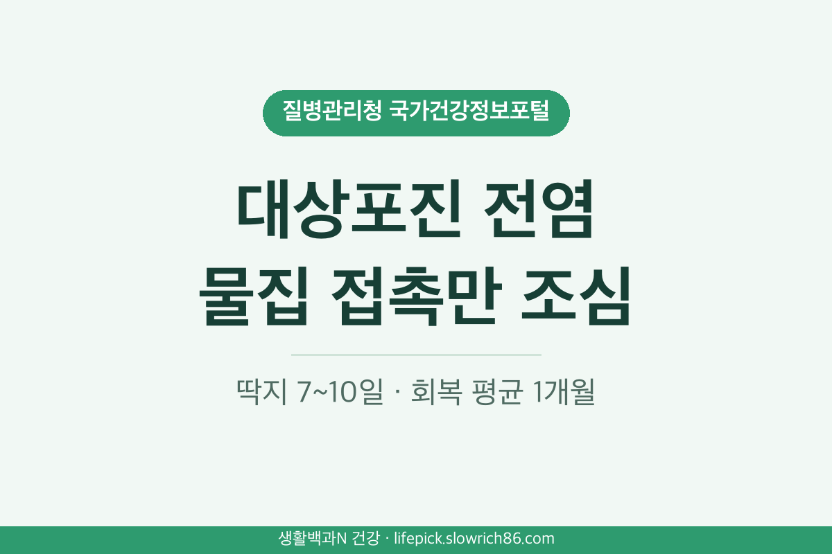 대상포진 전염 물집 접촉 수두 대상포진 치료기간 딱지 7~10일