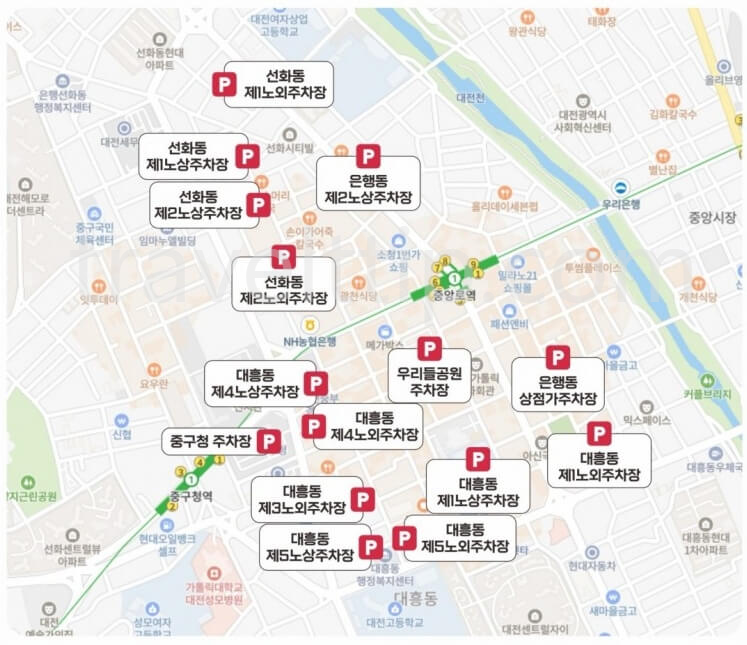 대전 0시 축제 주차장 위치, 교통 통제 구간, 편의시설 위치