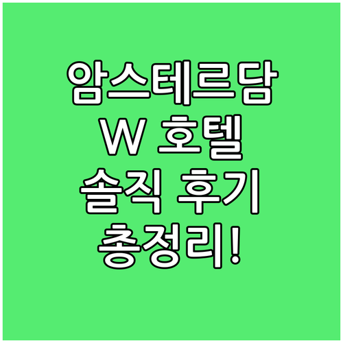 암스테르담 W 호텔 추천! 솔직 후기..