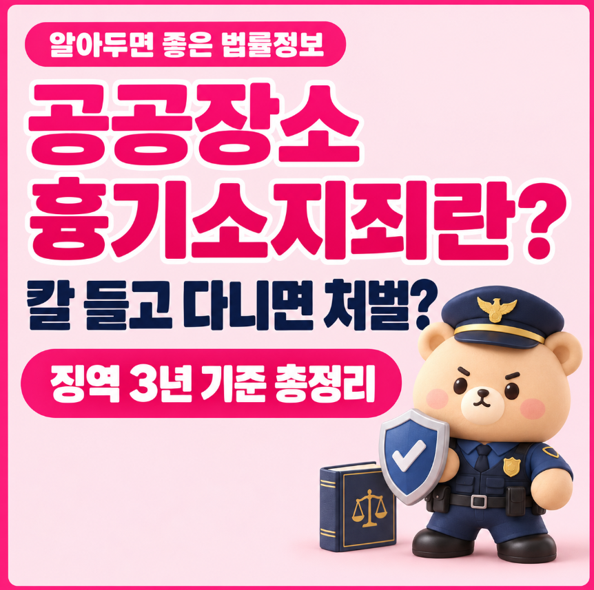 공공장소 흉기소지죄란?|칼 들고 다니기만 해도 처벌될까·징역 3년 기준 총정리