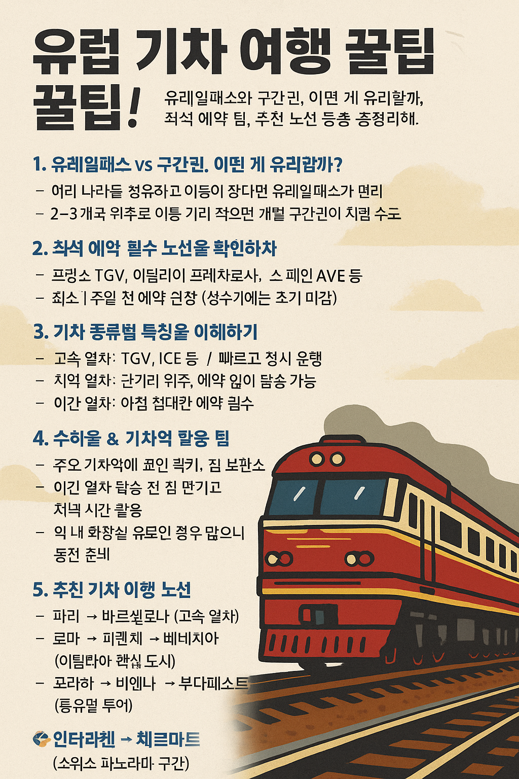 유럽 기차 여행 꿀팁