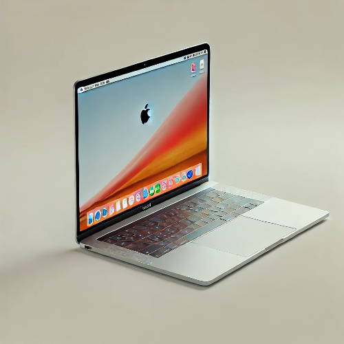 애플 로고가 보이는 맥북 바탕화면