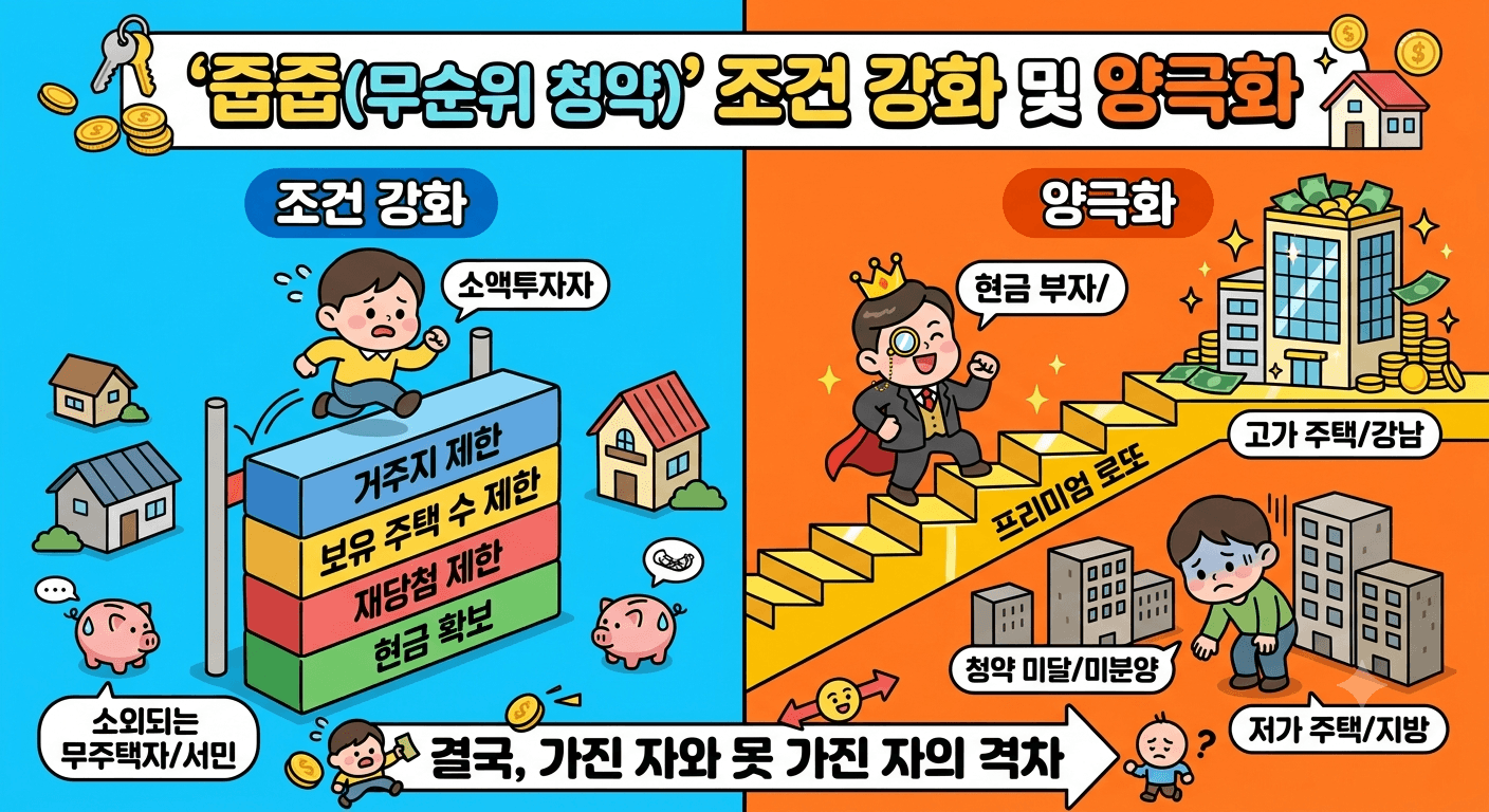 '줍줍(무순위 청약)' 조건 강화 및 양극화