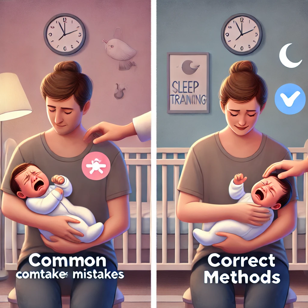 신생아 수면 교육에서 흔히 하는 실수와 올바른 방법 비교