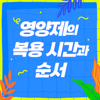 영양제별 복용 시간과 순서. 최대 흡수 및 효능 극대화