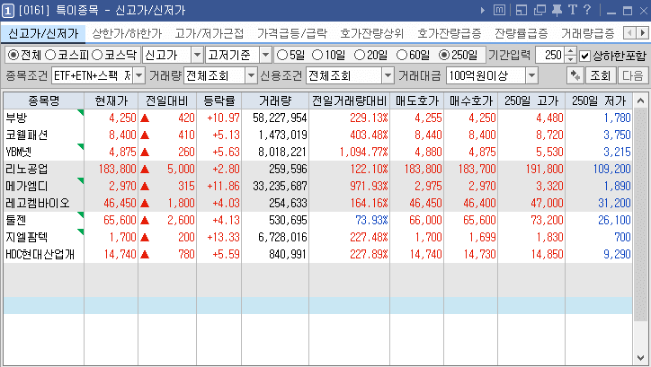특이 종목 - 신고가