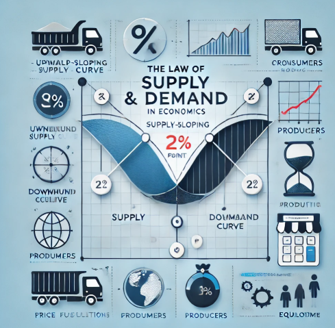 시장과 가격 그리고 수요와 공급법칙을 표현한 사진