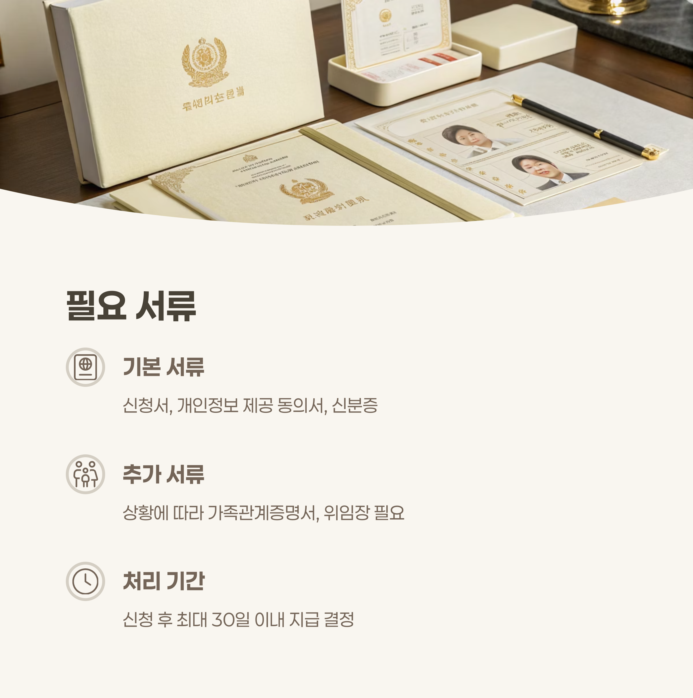 구비 서류 및 처리 기간