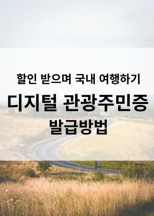 디지털관광주민증발급방법