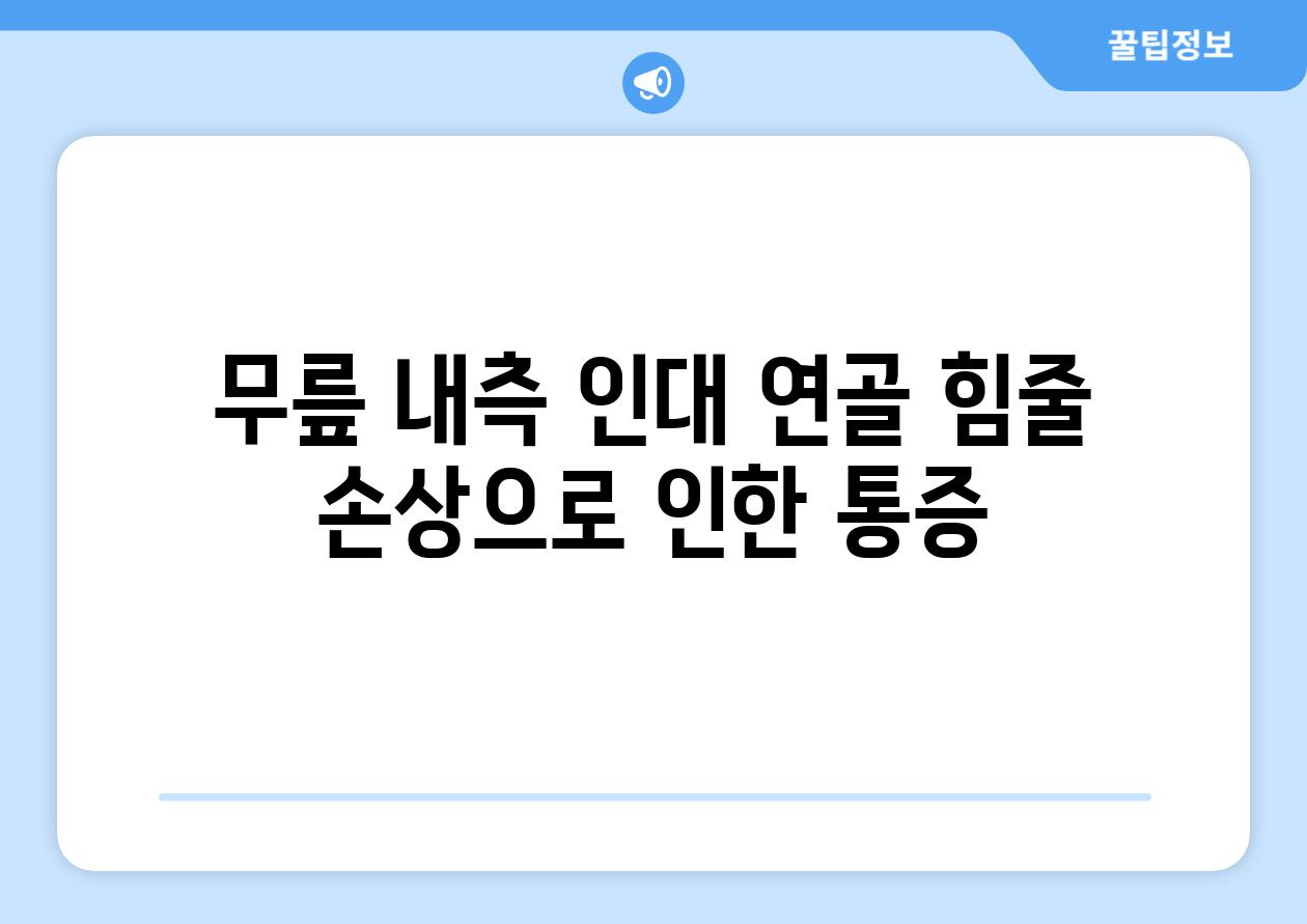 무릎 내측 인대 연골 힘줄 손상으로 인한 통증