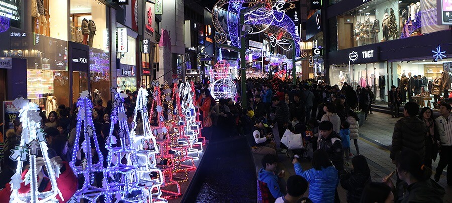 부산 광복로 겨울빛 트리축제