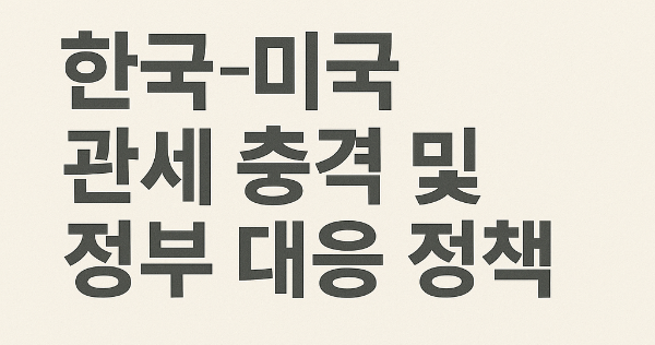 2025년 미국 관세 인상, 한국 경제에 미치는 영향과 정부의 대응 전략