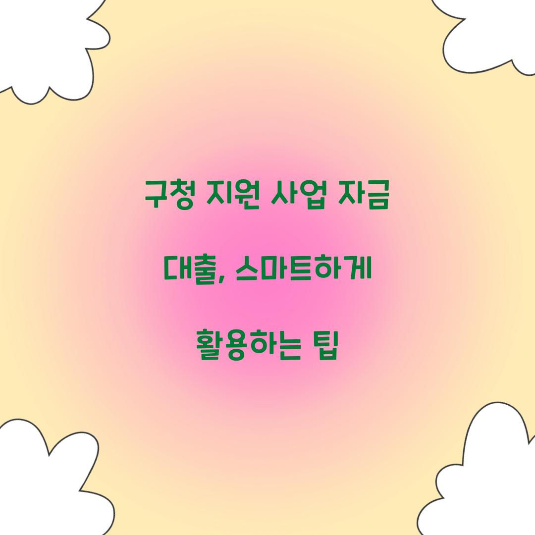 구청 지원 사업 자금 대출