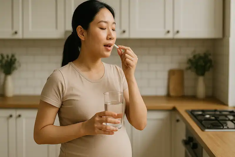 임산부 유산균 섭취 일상 모습