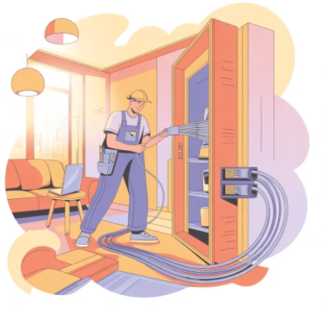 인터넷 설치 하는 예시 일러스트