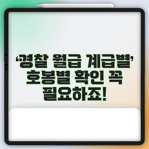 경찰 월급 계급별 호봉별 확인 꼭 필요하죠!