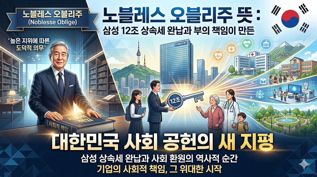 노블레스 오블리주 뜻: 삼성 12조 상속세 완납과 부의 책임이 만든 대한민국 사회 공헌의 새 지평