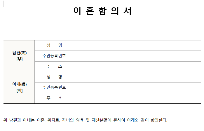 이혼합의서-건물증여-서식-캡쳐이미지