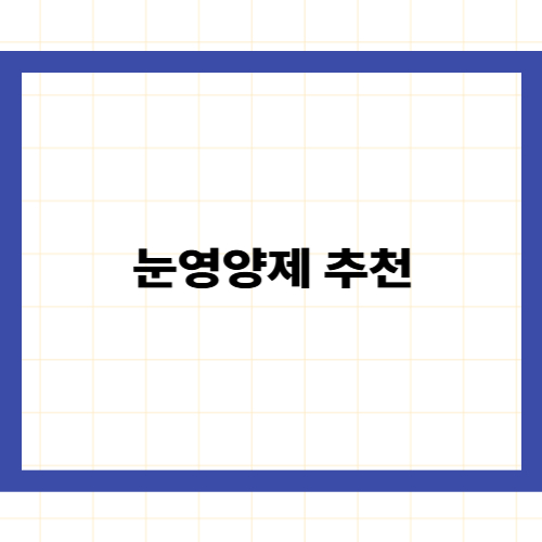 눈 영양제 추천 —
증상별 최적의 성분 조합과 속지 않는 구매 가이드