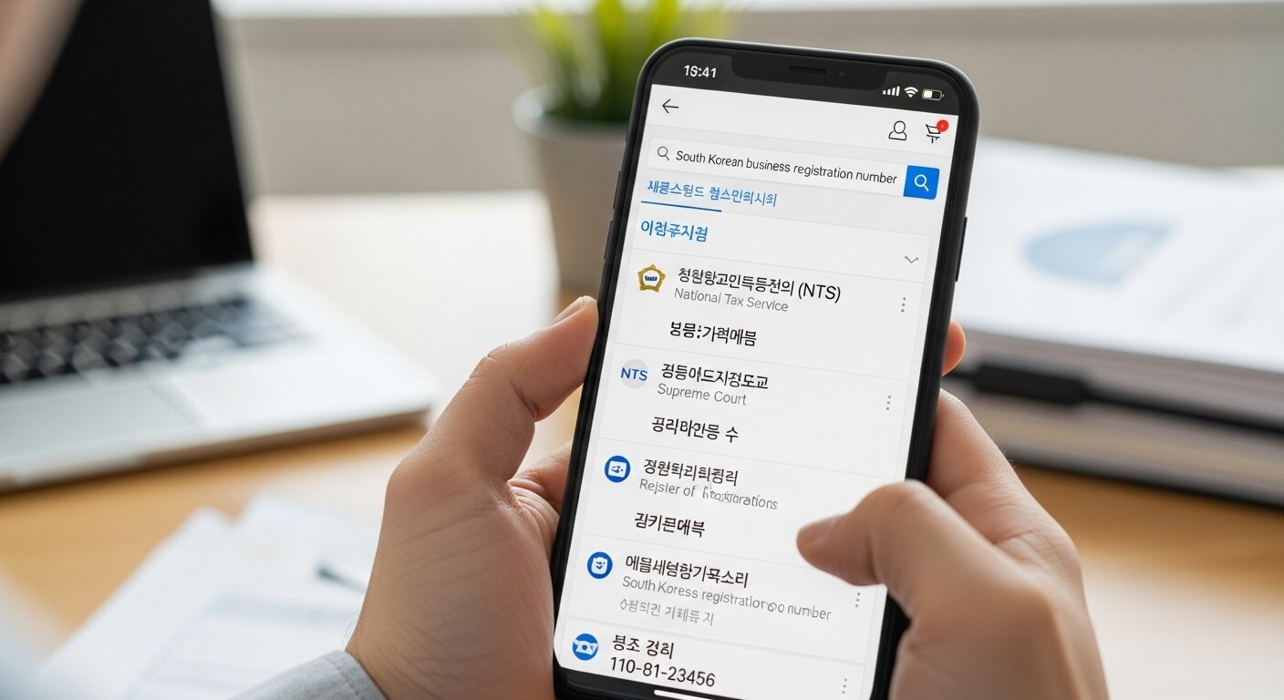 상호명으로 사업자등록번호