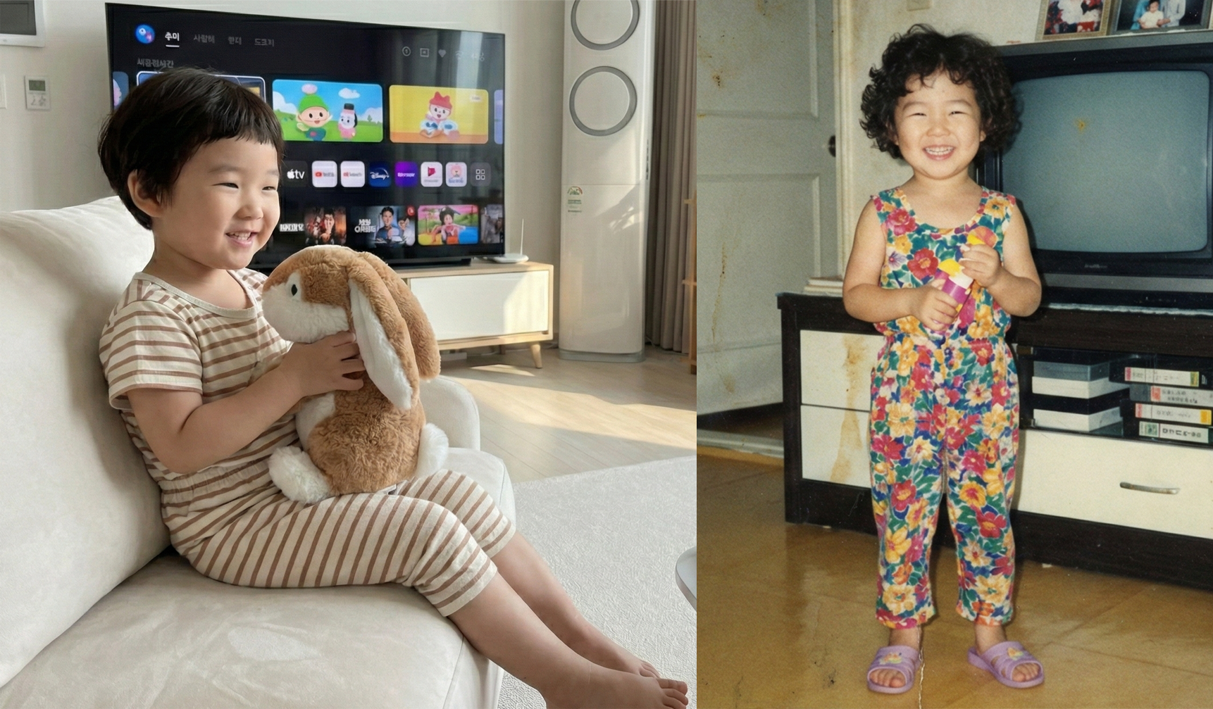 25년 딸과 89년생 엄마의 사진 합치기