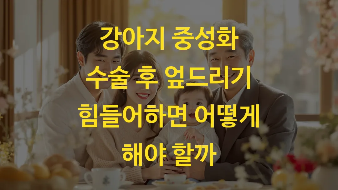 강아지 중성화 수술 후 엎드리기 힘들어하면 어떻게 해야 할까
