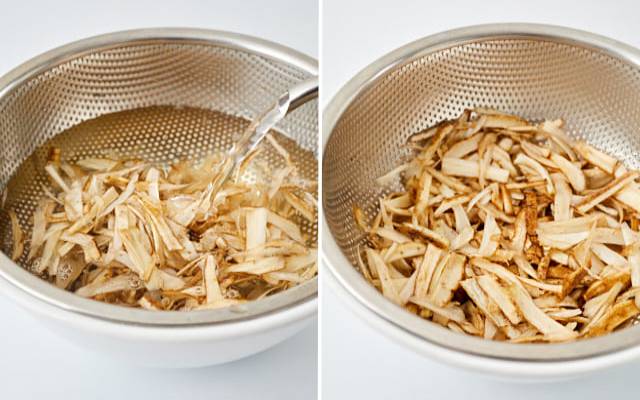 우엉 쓴맛 제거 우엉떫은맛 없애기 우엉손질 씻는법 2회