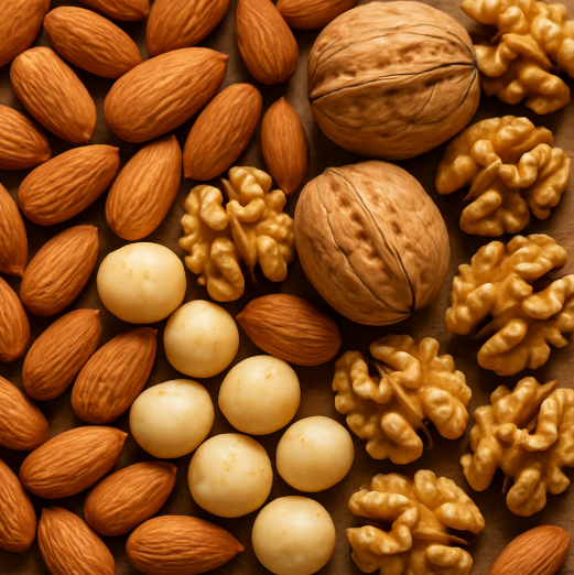 아몬드, 호두, 마카다미아