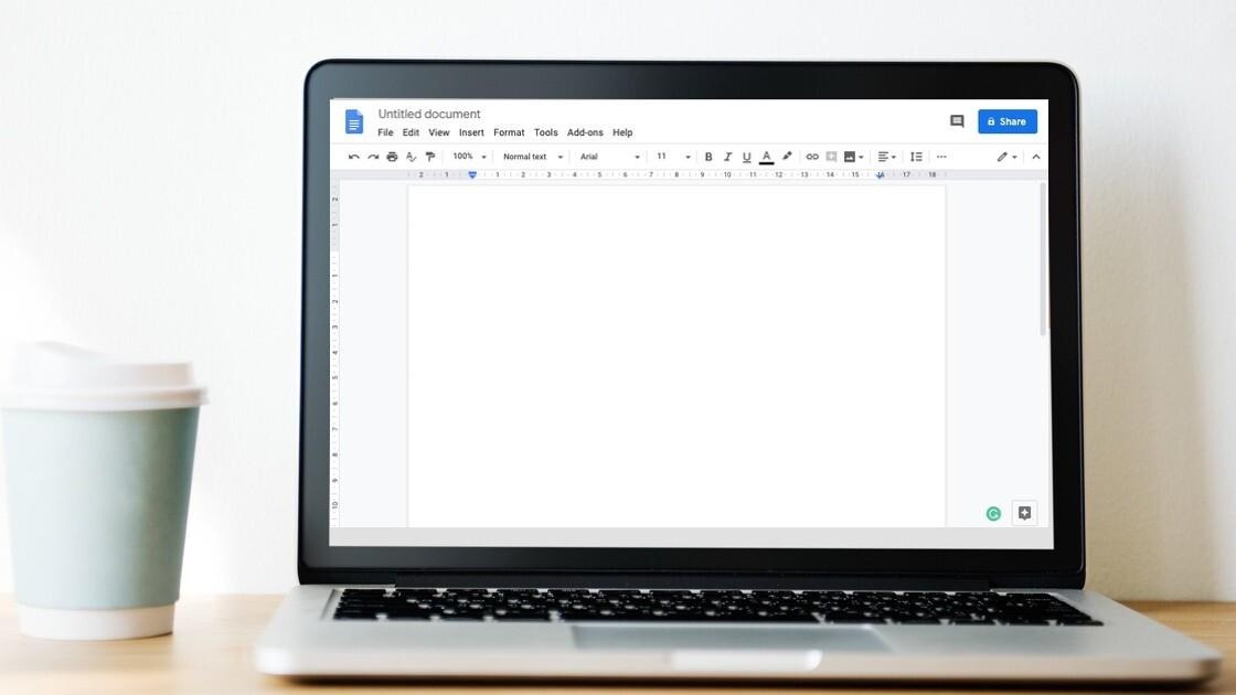 Google Docs 문서 작성 화면