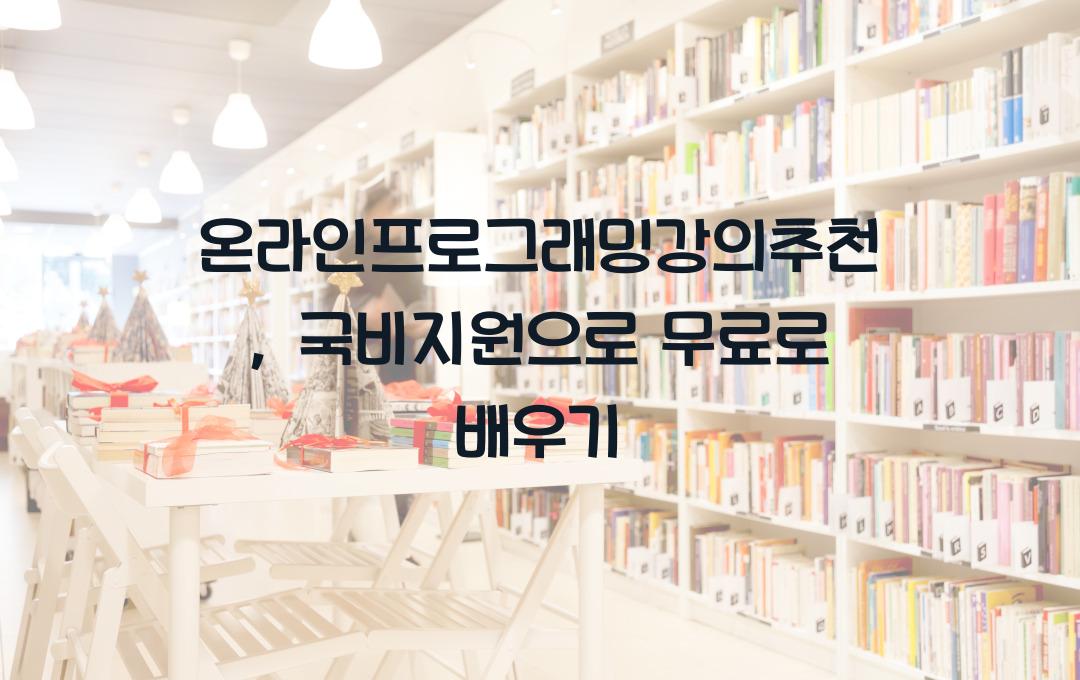 온라인프로그래밍강의추천 국비지원으로 무료 듣기