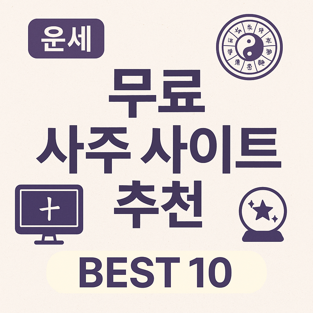 무료사주 사이트 추천 운세 토정비결 BEST 10