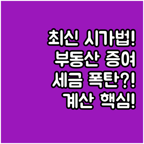 부동산 증여 계획 시가 인정액 기준 ..