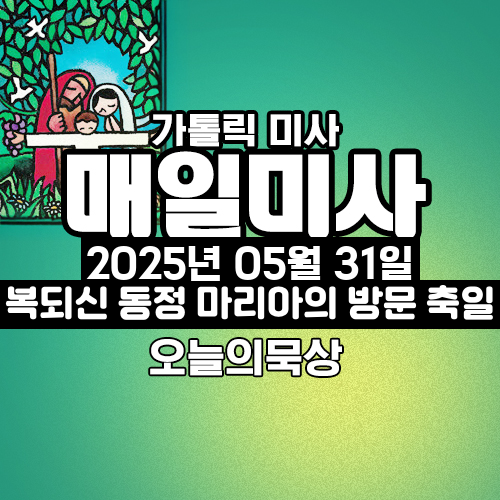 2025년 5월 31일 매일미사 복되신 동정 마리아의 방문 축일 오늘의 묵상