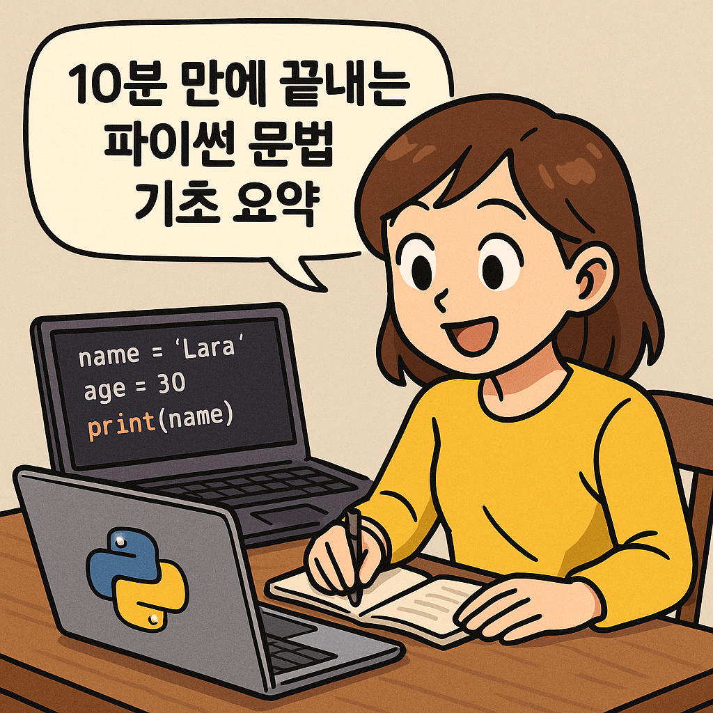 10분 만에 끝내는 파이썬 문법 기초 요약