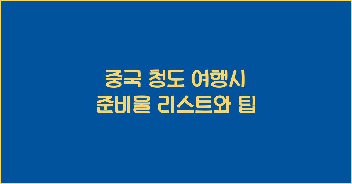 중국 청도 여행시 준비물