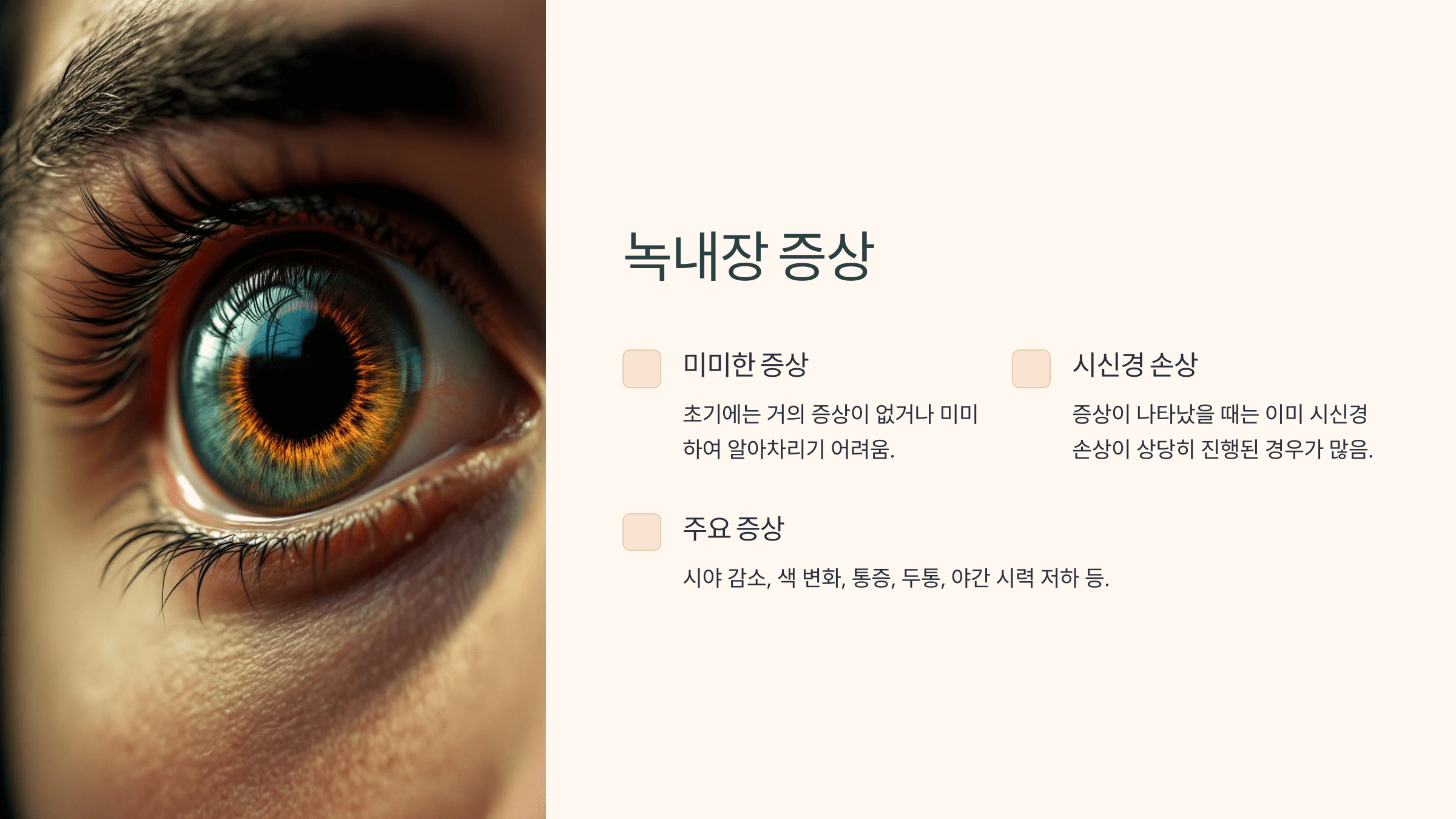 녹내장과 관련된 사진입니다.