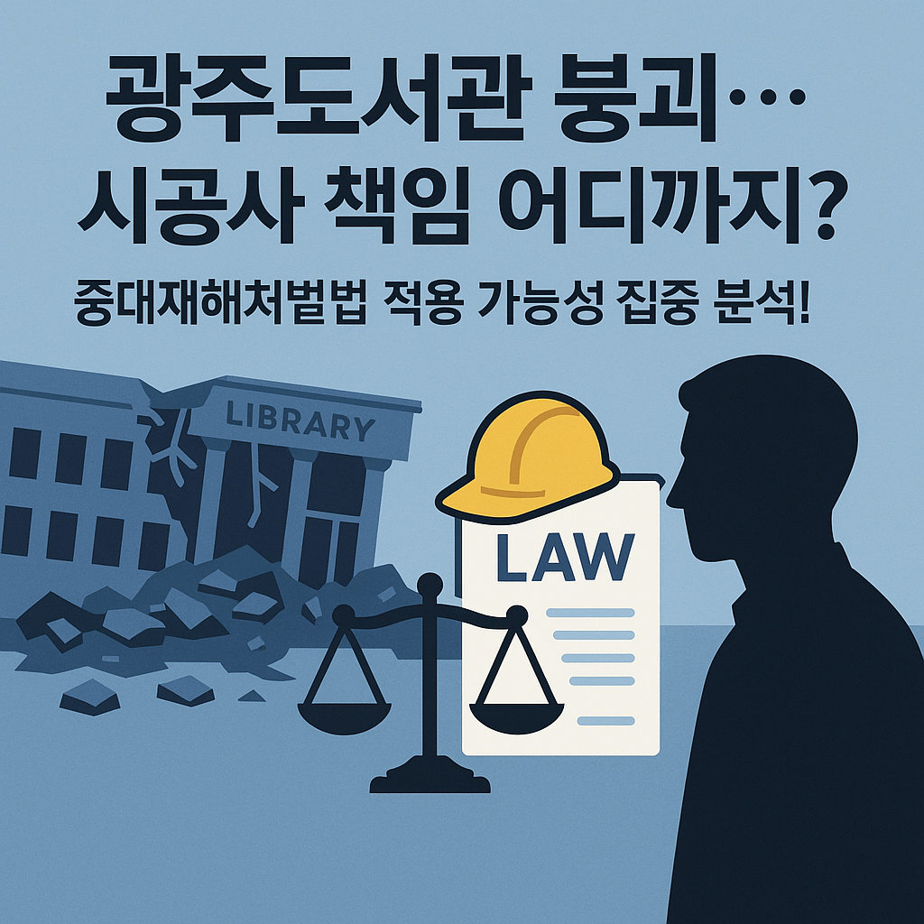 광주대표도서관 붕괴사고 시공사 책임, 중대재해처벌법 적용 가능성은