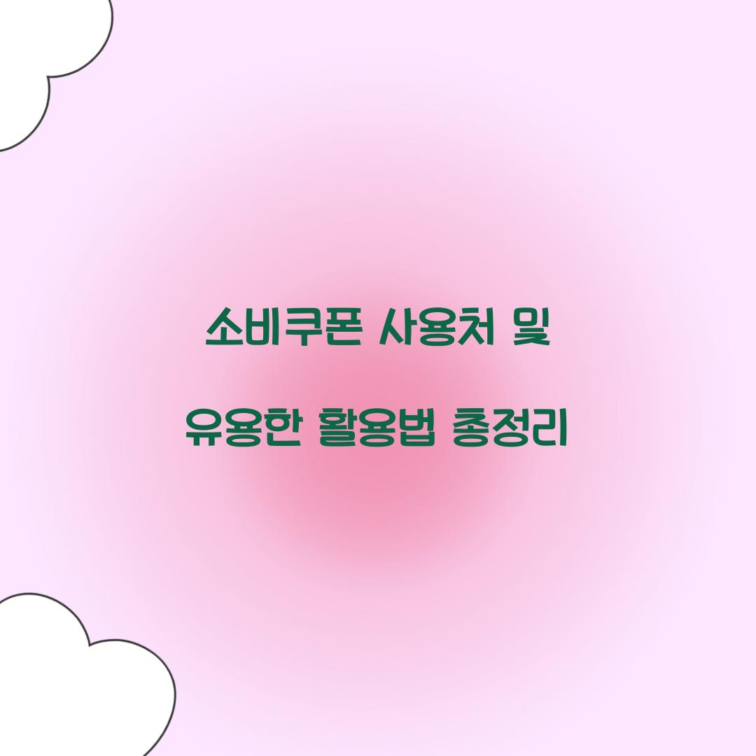 소비쿠폰 사용처
