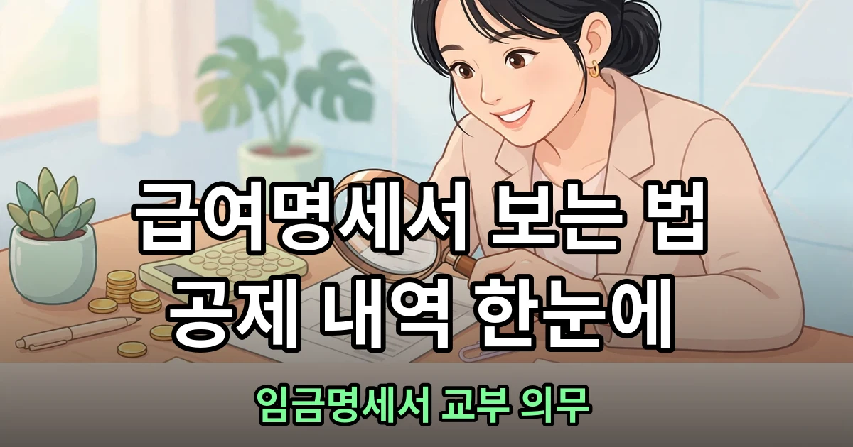 급여명세서 임금명세서 양식과 필수 기재사항 정리