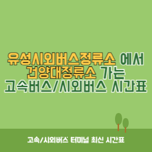 유성시외버스정류소에서 건양대정류소 가는 시외버스 시간표 최신정보
