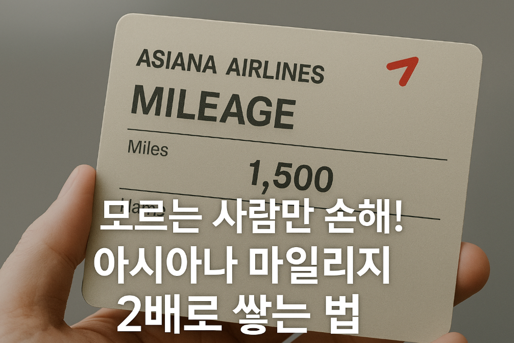 모르는 사람만 손해! 아시아나 마일리지 2배로 쌓는 법